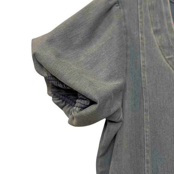DG2 Puff Sleeve Stretchy Denim Dress - Picture 6 of 11